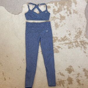 Gymshark Blue Adapt Safari Leggings and Bra Set